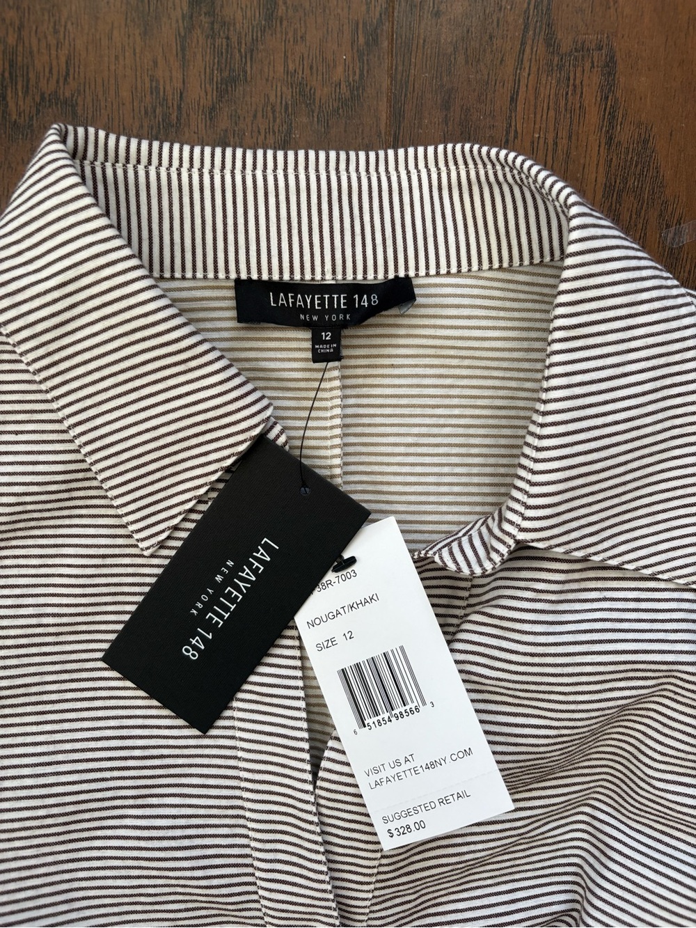 Lafayette 148 NWT 3/4 sleeve blouse Sz 12